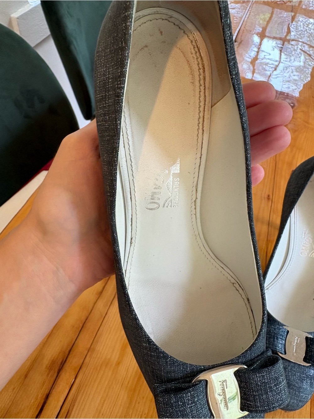 Salvatore Ferragamo Carlden Pumps | Size 9 | Blue | Box & Dust Bag | Italy - Picture 8 of 12